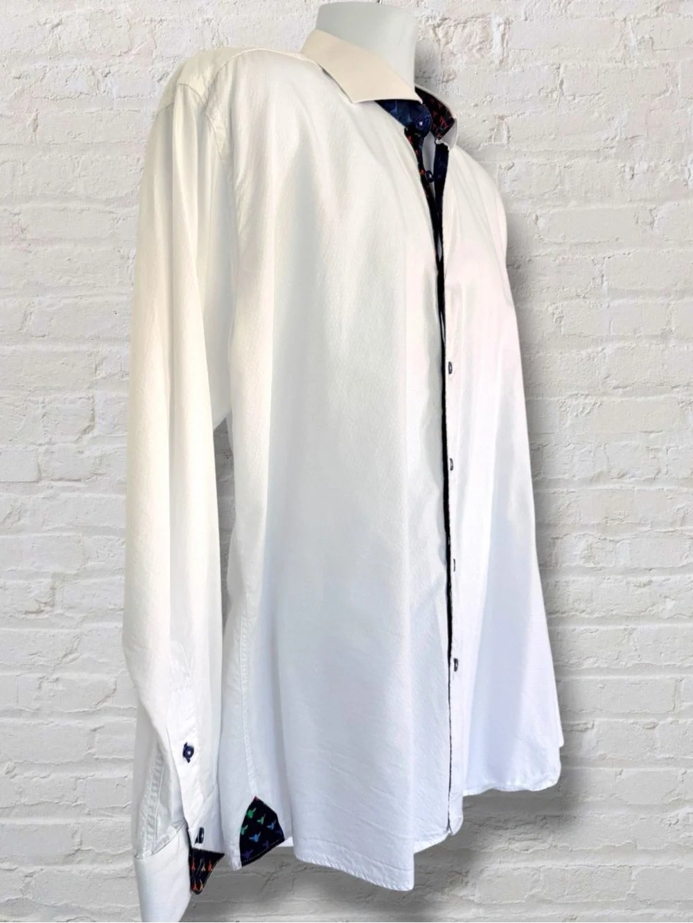 Maceoo Einstein Gem White Dress Shirt 5XL Contrast Bee Print Designer